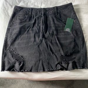 Black Denim Skirt